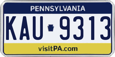 PA license plate KAU9313