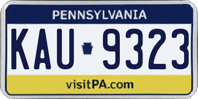 PA license plate KAU9323