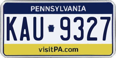 PA license plate KAU9327