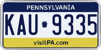 PA license plate KAU9335