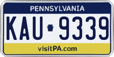PA license plate KAU9339