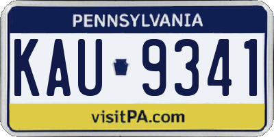 PA license plate KAU9341