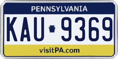 PA license plate KAU9369