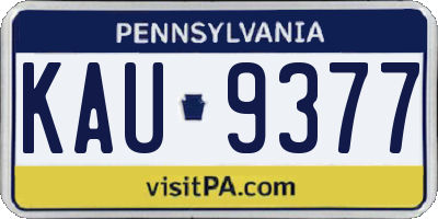 PA license plate KAU9377