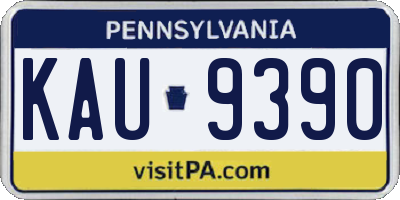 PA license plate KAU9390