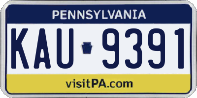 PA license plate KAU9391