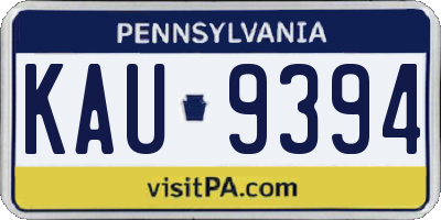 PA license plate KAU9394