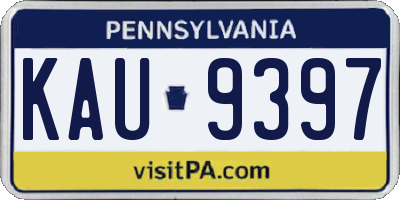 PA license plate KAU9397