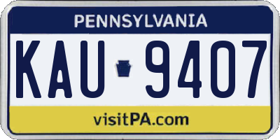 PA license plate KAU9407