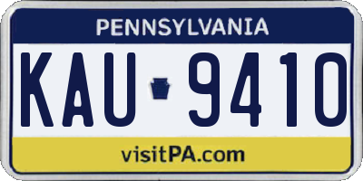 PA license plate KAU9410