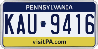 PA license plate KAU9416
