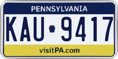 PA license plate KAU9417