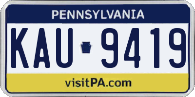 PA license plate KAU9419