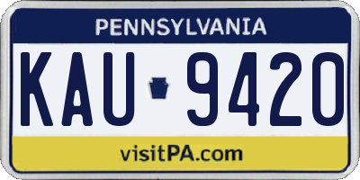 PA license plate KAU9420