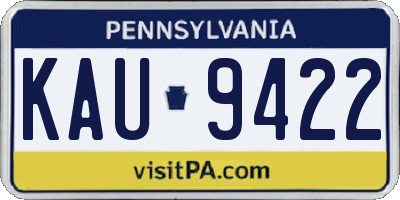 PA license plate KAU9422