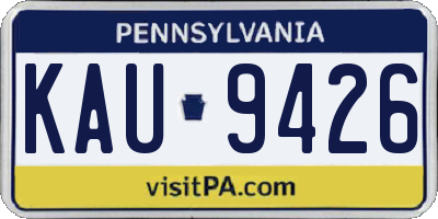 PA license plate KAU9426