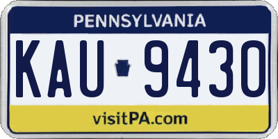 PA license plate KAU9430