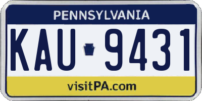PA license plate KAU9431
