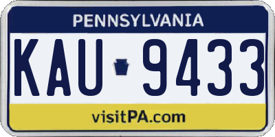 PA license plate KAU9433