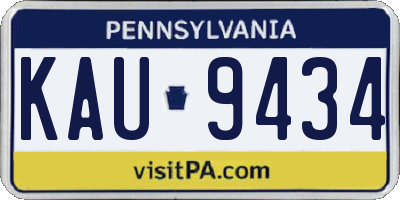 PA license plate KAU9434