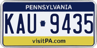 PA license plate KAU9435
