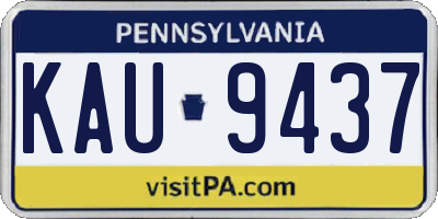 PA license plate KAU9437