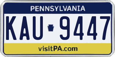 PA license plate KAU9447