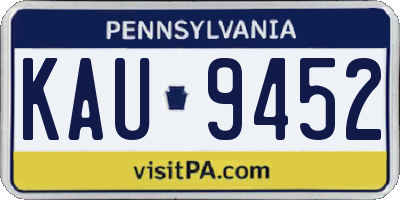 PA license plate KAU9452
