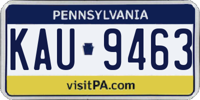 PA license plate KAU9463
