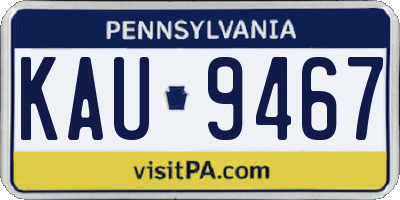 PA license plate KAU9467