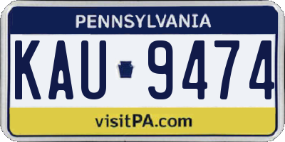 PA license plate KAU9474