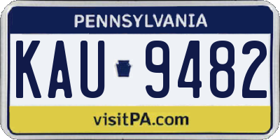PA license plate KAU9482