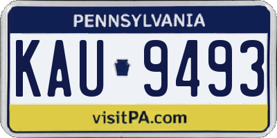 PA license plate KAU9493