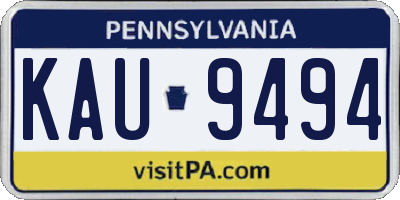 PA license plate KAU9494