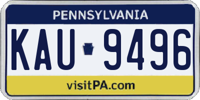PA license plate KAU9496