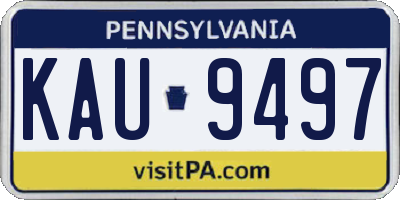 PA license plate KAU9497