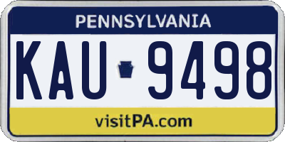 PA license plate KAU9498