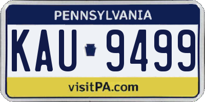 PA license plate KAU9499