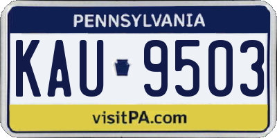 PA license plate KAU9503