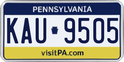 PA license plate KAU9505