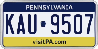PA license plate KAU9507