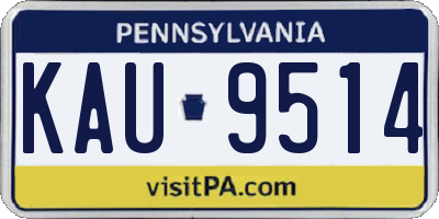 PA license plate KAU9514