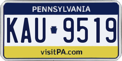 PA license plate KAU9519