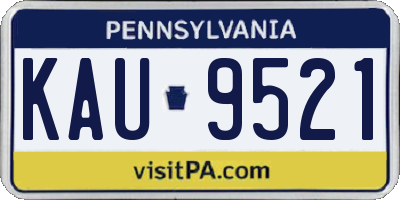PA license plate KAU9521