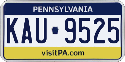 PA license plate KAU9525