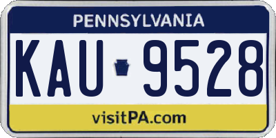PA license plate KAU9528