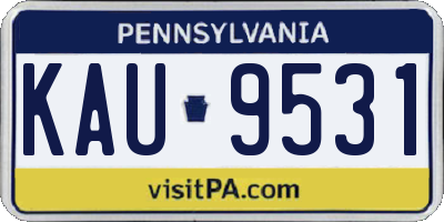PA license plate KAU9531