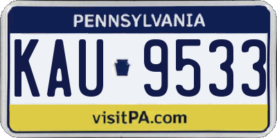 PA license plate KAU9533