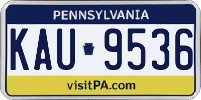 PA license plate KAU9536
