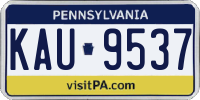 PA license plate KAU9537